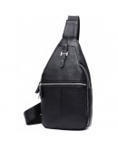Фотография Кожаный черный мужской рюкзак, мессенджер M38-8151A