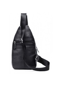 Кожаный черный мужской рюкзак, мессенджер M38-8151A