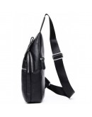 Фотография Кожаный черный мужской рюкзак, мессенджер M38-8151A
