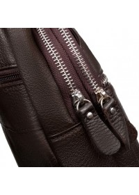 Коричневый кожаный мужской слинг - сумка на плечо M38-8151C