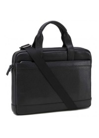 Черная мужская кожаная деловая сумка  M47-1609A