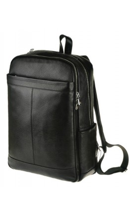 Мужской черный кожаный городской рюкзак M7805A