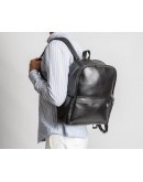 Фотография Черный кожаный мужской рюкзак на 2 лямки M7807A