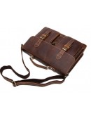 Фотография Кожаный мужской удобный портфель, коричневый M9033