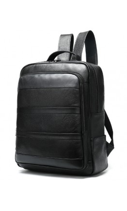 Мужской черный кожаный рюкзак M8878A