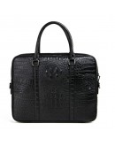 Фотография Кожаный черный мужской портфель с тиснением M9836D