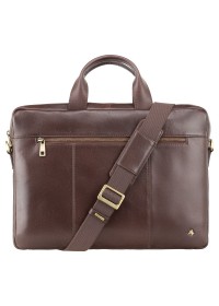 Коричневая кожаная деловая сумка Visconti ML28 (Brown)