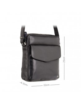 Черная мужская кожаная сумка Visconti ML36 Vesper A5 (Black)