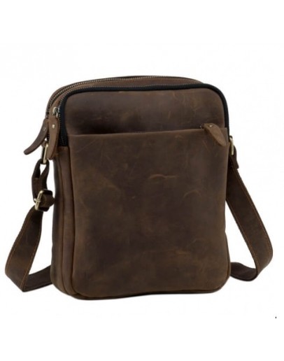 Фотография Кожаная сумка мужская на плечо коричневая NM15-2536C