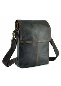Кожаная сумка на плечо серого цвета NM15-2542-1DB