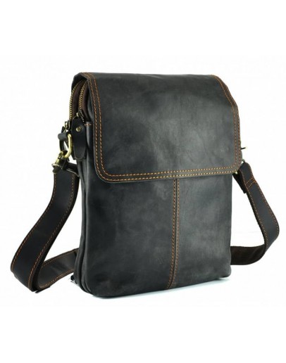 Фотография Кожаная сумка на плечо серого цвета NM15-2542-1DB