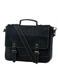 Кожаный мужской портфель черный NM15-2566A