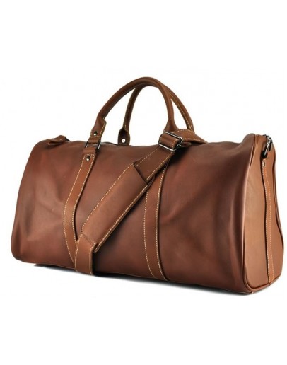 Фотография Мужская коричневая дорожная кожаная сумка Nm15-0739B