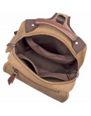 Фотография Тканевый кожаный мужской коричневый рюкзак OEM-9031C
