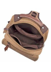 Тканевый кожаный мужской коричневый рюкзак OEM-9031C