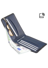Черный кошелек Visconti PLR72 Segesta c RFID (Black-Steel Blue)