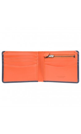 Оригинальный мужской кошелек Visconti PLR72 Segesta c RFID (Steel Blue-Orange)