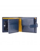 Фотография Синий кожаный кошелек Visconti PM102 Leonardo c RFID (Blue Mustard)
