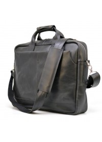 Кожаная черная деловая сумка для ноутбука Tarwa RA-1019-4lx