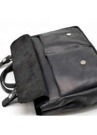 Мужская черная винтажная кожаная деловая сумка Tarwa RA-7107-1md