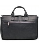 Фотография Мужская черная винтажная кожаная деловая сумка Tarwa RA-7107-1md