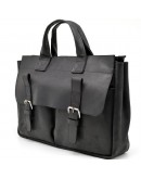 Фотография Мужская черная винтажная кожаная деловая сумка Tarwa RA-7107-1md