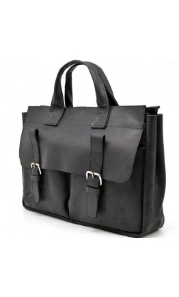 Мужская черная винтажная кожаная деловая сумка Tarwa RA-7107-1md