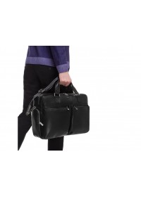 Мужская удобная кожаная черная сумка Royal RB002A