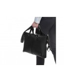 Фотография Кожаная черная мужская сумка для ноута и документов Royal RB004A