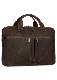 Винтажная кожаная коричневая мужская деловая сумка Royal RB012R-2