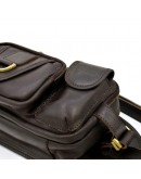 Фотография Коричневая кожаная мужская сумка на пояс Tarwa RC-1560-4lx