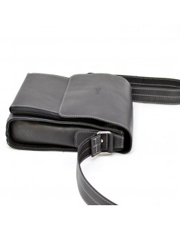 Черная мужская кожаная винтажная сумка Tarwa RG-3027-3md