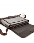 Фотография Мужская сумка на плечо серо-коричневая тканево-кожаная Tarwa RG-3940-4lx