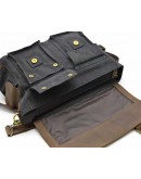 Фотография Большая мужская сумка на плечо, кожа и ткань Tarwa RG-6690-4lx