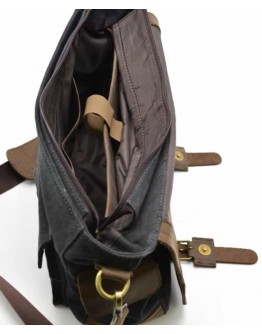Большая мужская сумка на плечо, кожа и ткань Tarwa RG-6690-4lx