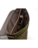 Фотография Большая мужская сумка на плечо из кожи и ткани Tarwa RH-1808-4lx