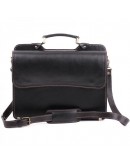 Фотография Черный мужской кожаный портфель с коричневой нитью Manufatto SPS-3 Black