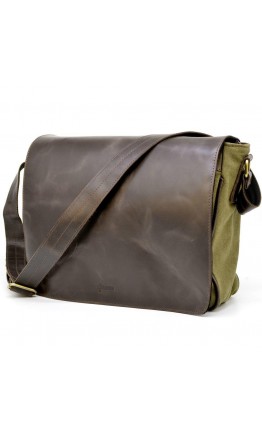 Большая сумка на плечо из ткани и натуральной кожи Tarwa TC-1047-3md