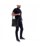 Фотография Кожаная сумка черная мужская на плечо Tifenis TF68579A