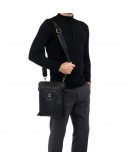 Фотография Удобная черная кожаная мужская сумка-планшетка Tifenis TF69905-2A
