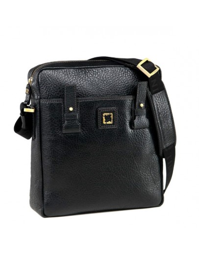 Фотография Кожаная мужская сумка через плечо черная Tifenis TF69930-2A