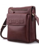 Фотография Кожаная коричневая мужская сумка на плечо Tifenis Tf69978-2C