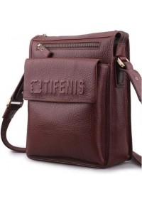 Кожаная коричневая мужская сумка на плечо Tifenis Tf69978-2C