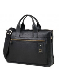 Удобная черная кожаная сумка для ноутбука Tifenis TF69970-3A