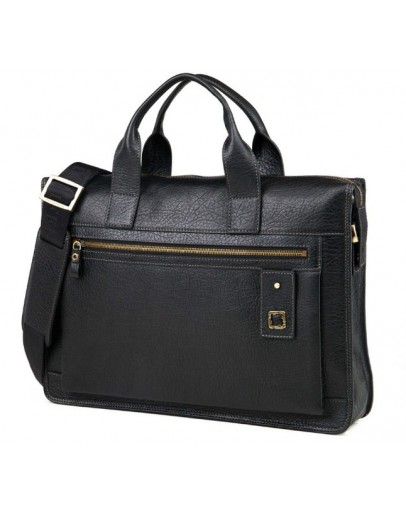 Фотография Удобная черная кожаная сумка для ноутбука Tifenis TF69970-3A