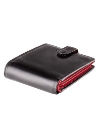 Черный кожаный кошелек Visconti TR35 Atlantis c RFID (Black Red)