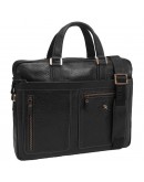 Фотография Мужская сумка для ноутбука, черная кожаная Tifenis Tf69886-6A