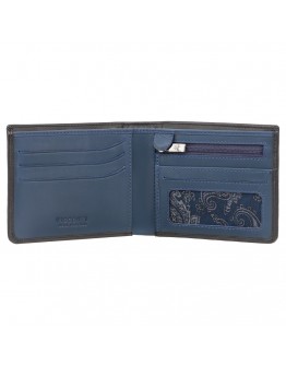 Черный кожаный кошелек Visconti VSL33 TAP-N-GO c RFID (Black-Steel Blue)
