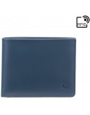 Фотография Синий кожаный кошелек Visconti VSL33 TAP-N-GO c RFID (Steel Blue-Black)