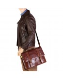 Фотография Мужской портфель коричневый кожаный Visconti VT6 Bennett (Brown)